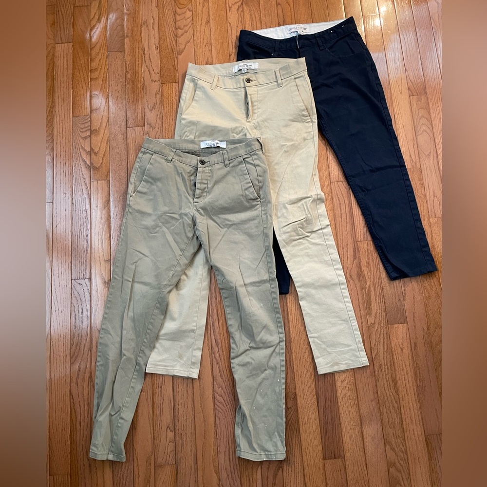 Trio of 29/30 W Topman Chino Pants